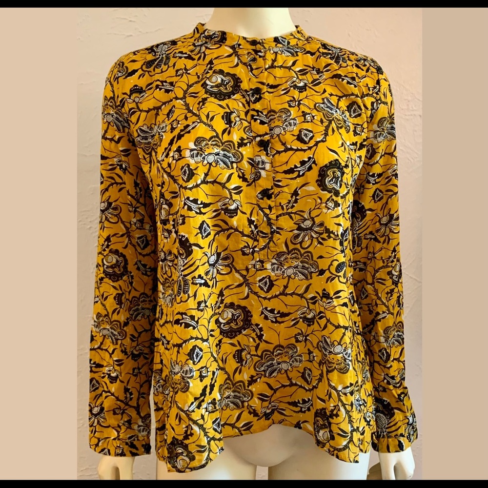 Isabel Marant Etoile Collection Mustard & Black Cotton Blouse size M